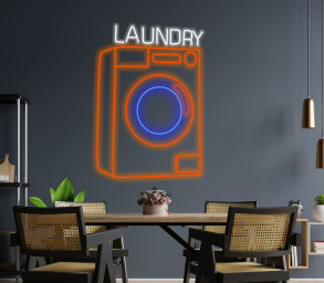 Laundry Machine Neon Sign, Laundry Appliance Neon Sign, Laundry Device Neon Sign, Laundry Automaton Neon Sign, Fabric Washer Neon Light