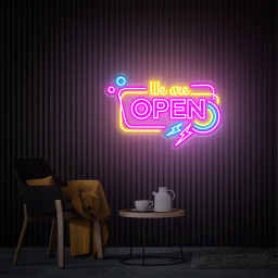 We're Open Neon Sign, Store Open Led Sign, Custom Open Neon Light, Business Logo, New Business Gift, Shop Bar Welcome Sign