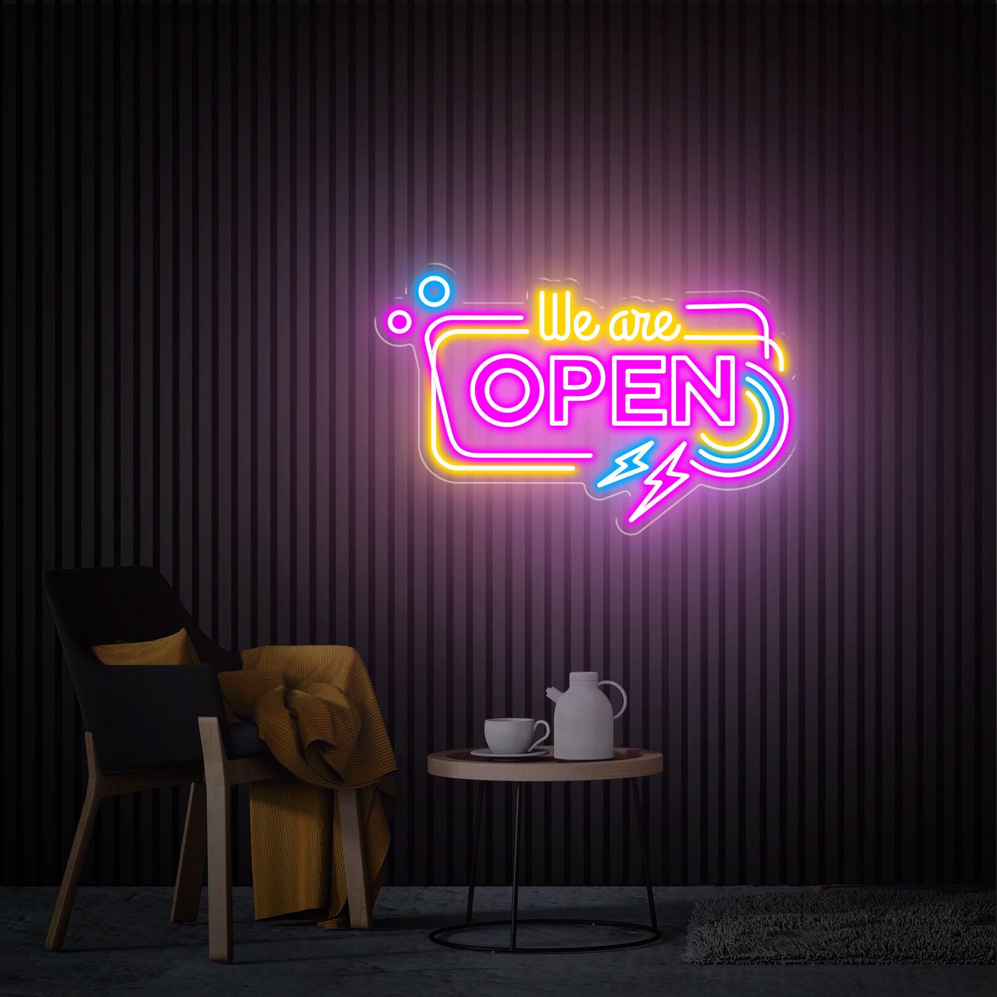 We're Open Neon Sign, Store Open Led Sign, Custom Open Neon Light, Business Logo, New Business Gift, Shop Bar Welcome Sign