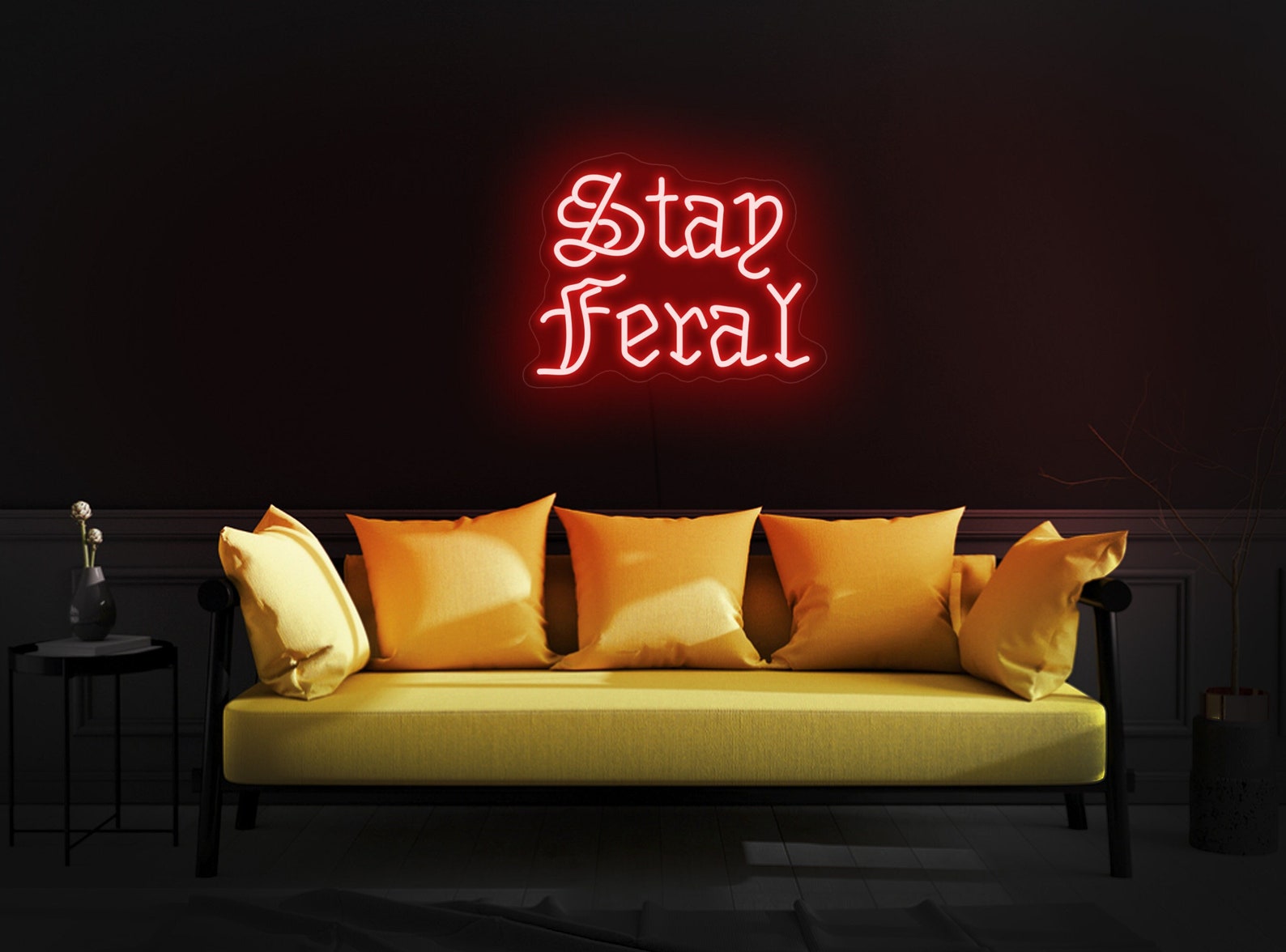 Stay Feral Neon Sign, Stay Feral Led Sign, Gothic Neon Sign, Goth Lover Gift, Spooky Neon Sign, Stay Feral Decor, Gothic Decor