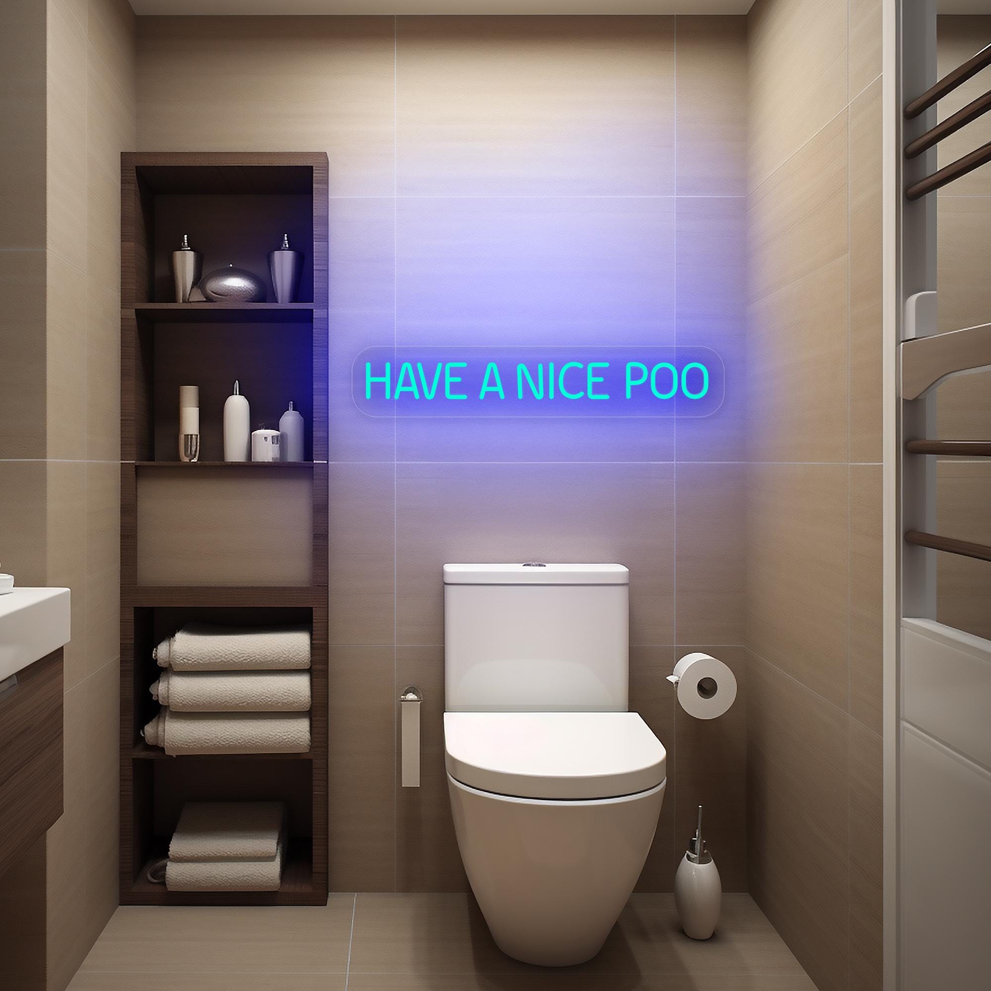 Have A Nice Poo Neon Sign, Toilet Neon Sign, Funny Bathroom Sign, Funny Quote Led Sign, Bathroom Wall Art Decor, Toilet Wall Art Decor