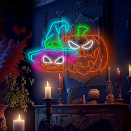 Neon Halloween Pumpkin Sign, Haunted House Neon Decor, Unique Halloween Neon Sign, Orange Neon Pumpkin Light, Neon Halloween Decorations