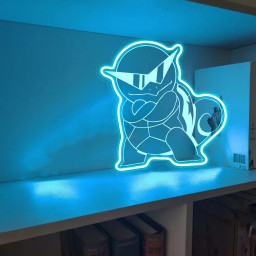 Squirtle Pokemon Laser Signs Anime Wall Art