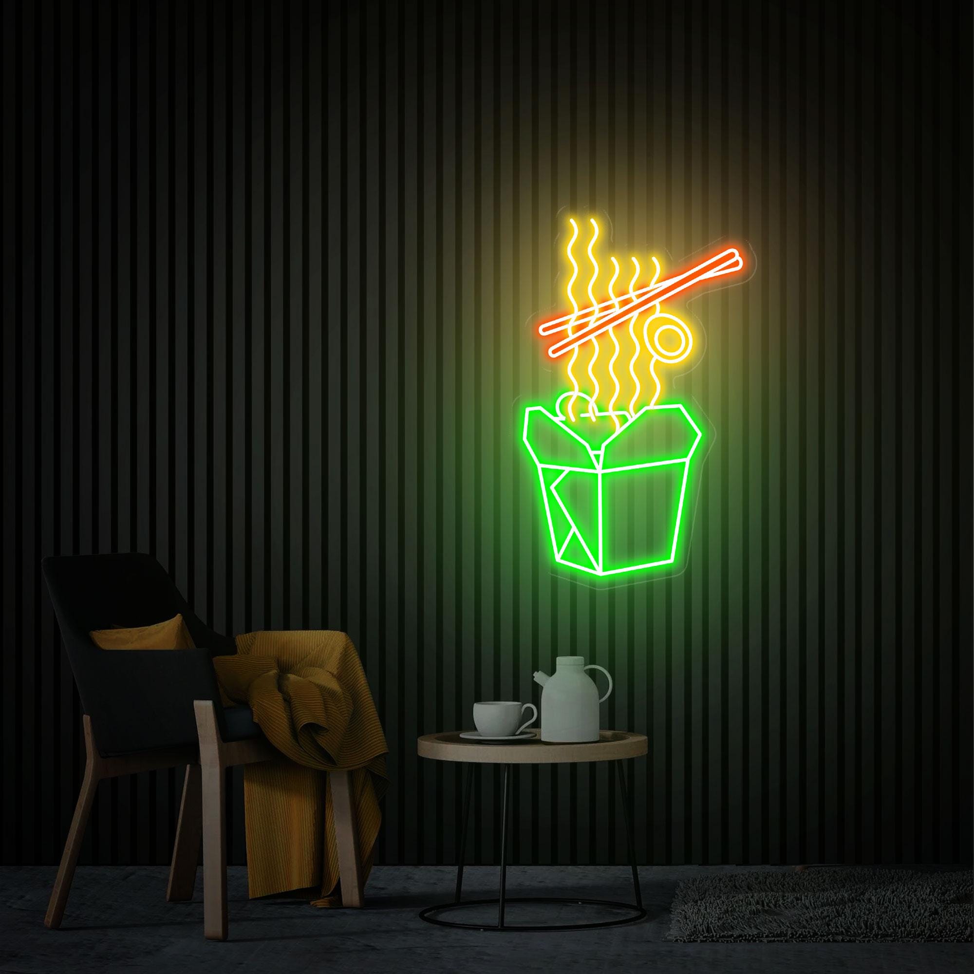 Takeaway Ramen Neon Sign, Japanese Noodles Led Sign, Food Wall Decor, Custom Neon Sign, Kitchen Decor Ramen Wall Art, Takeaway Noodles Sign
