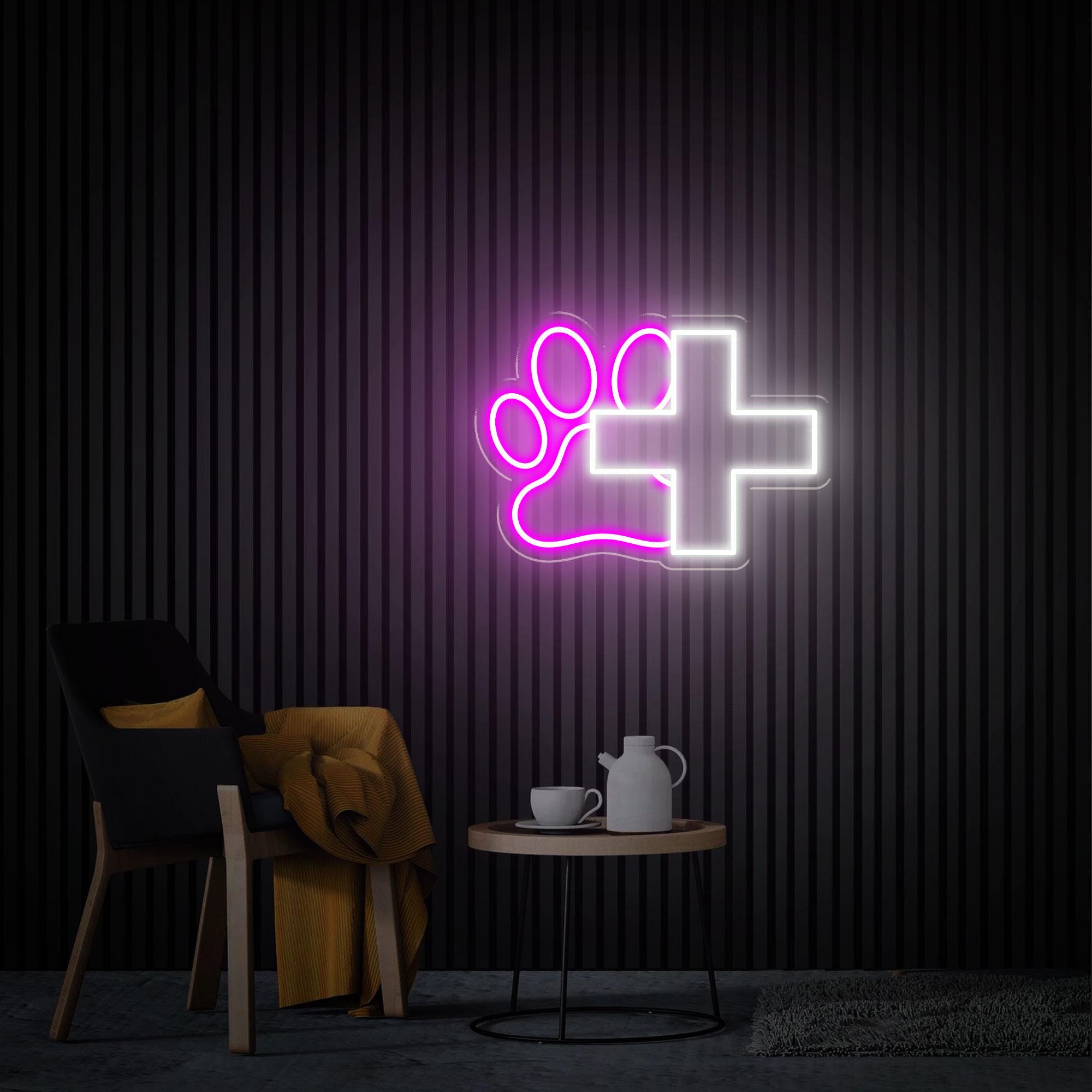 Pet Hospital Neon Sign, Pet Clinic Signage Vet Wall Decor, Custom Animal Practice Led Light Sign, Pet Spa Pet Shop Wall Decor