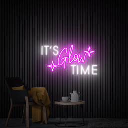 It's Glow Time Neon Sign, Botox Sign, Led Light Sign for Beauty Salon Hair Salon, Aesthetic Wall Decor, Custom Neon Sign for Business Logo