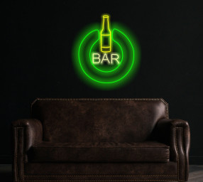 Neon Bar Sign, Pub Neon Sign, Man Cave Sign, Home Bar Sign, Open Neon Sign, Power Button Neon Sign, Light-Up Man Cave Decoration