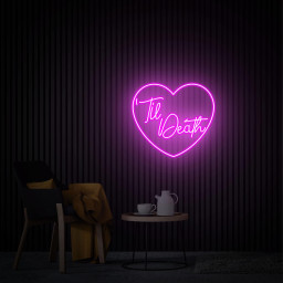 Til Death Heart Neon Sign, Custom Wedding Sign, Wedding Backdrop, Home Wall Decor Personalized Gift, Neon Wall Art, Gothic Wedding Neon Sign