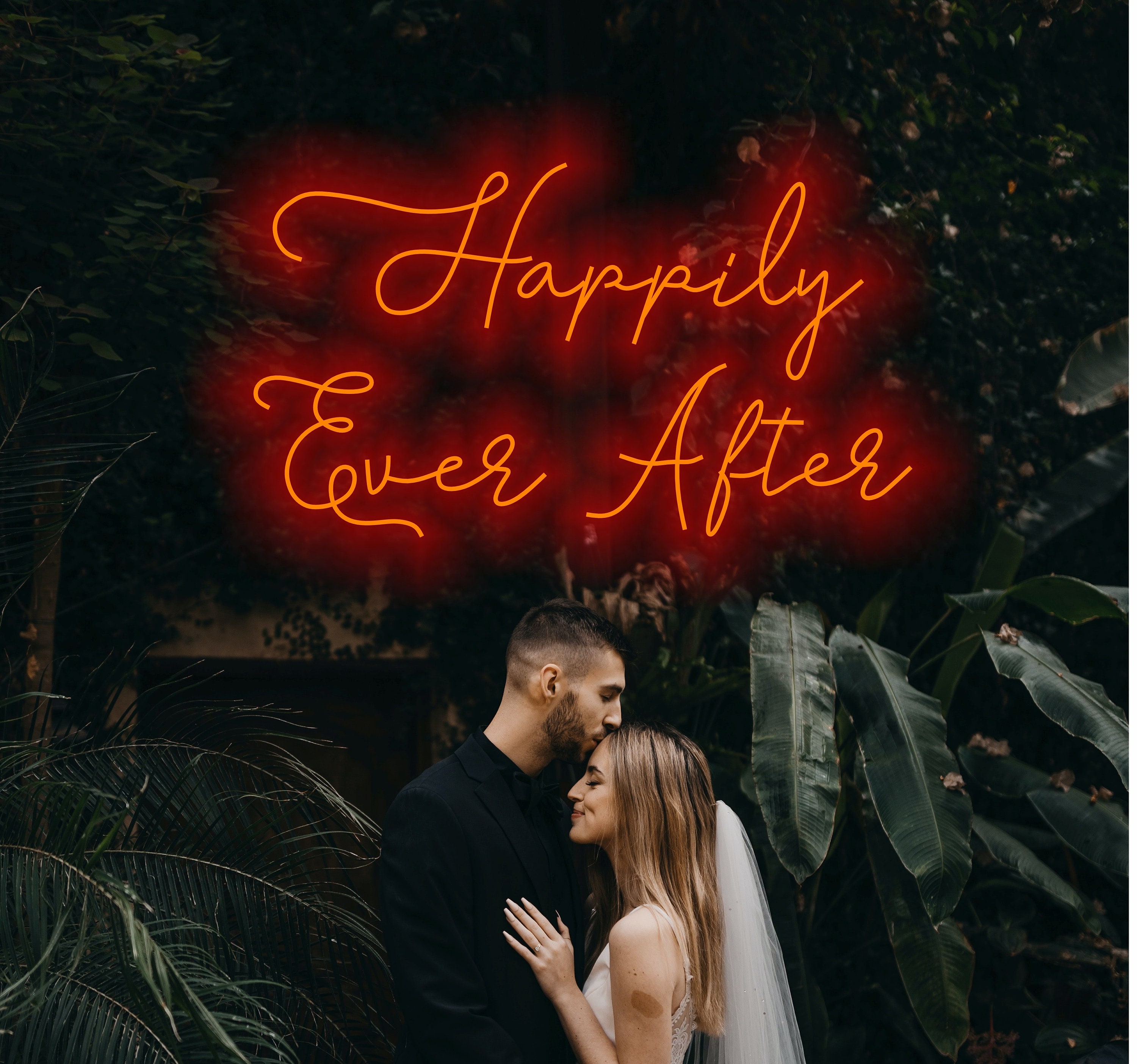 Happily Ever After Neon Sign, Wedding Neon Sign Happily Ever After X, Neon Sign For Wedding Decor, Romantic Neon Sign For Weddings