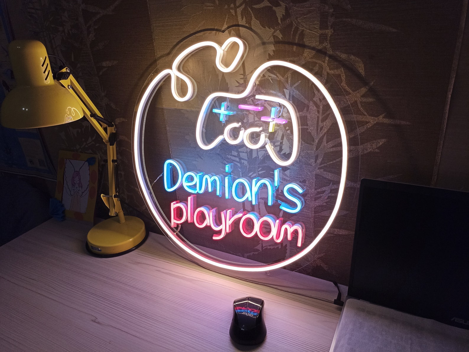 Neon Sign Game Room With Custom Name, Game Controller Neon Sign, Neon Controller Sign Gamepad Led Light, Gaming Controller Neon Sign
