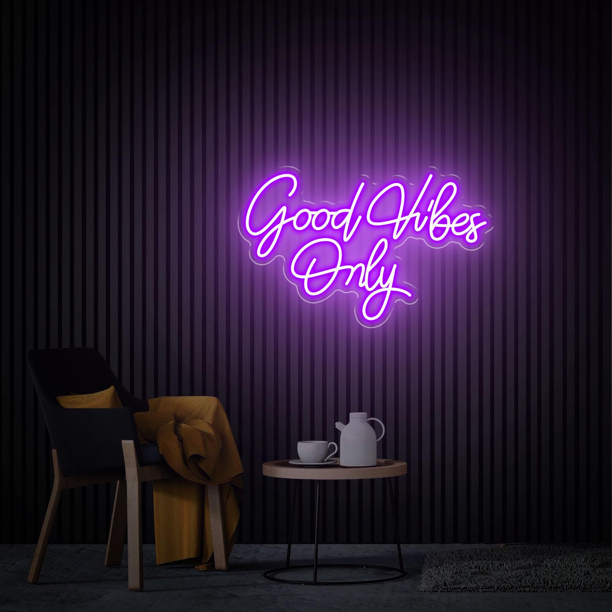 Good Vibes Only Neon Sign, Wedding Sign, Custom Neon Sign, Personzalized Gift, Neon Sign Bedroom, Wedding Decor, Neon Sign Bar