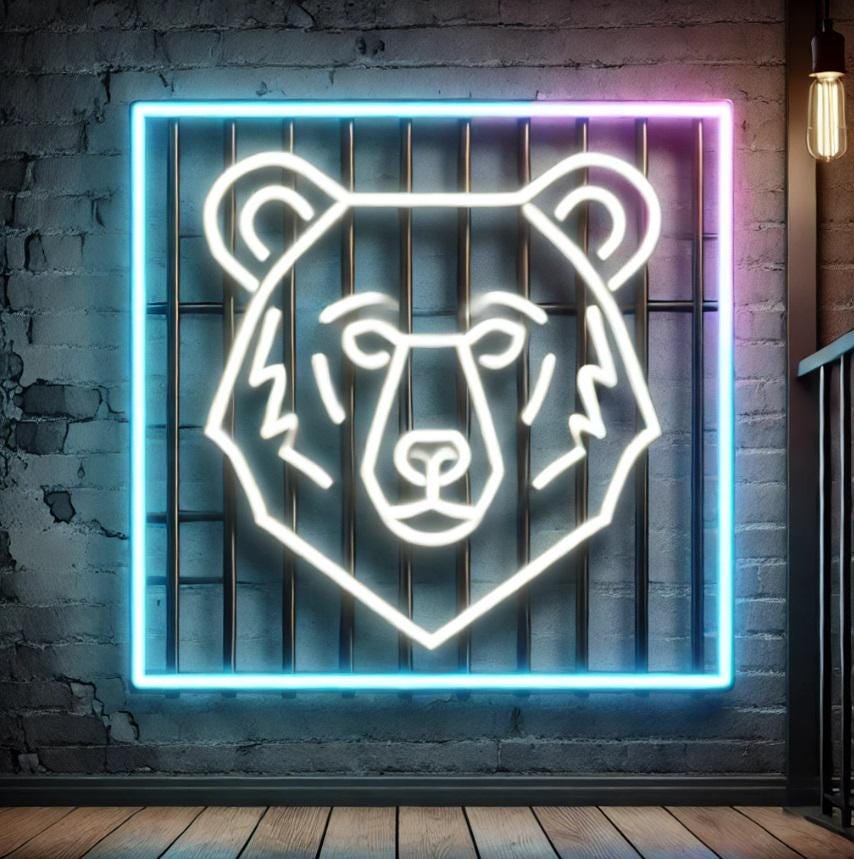Bear Head Neon Sign, Bear Neon Light, Neon Bear Sign, Bear Face Neon, Bear Wall Light, Animal Neon Sign, Bear Art Neon, Neon Sign Animalface