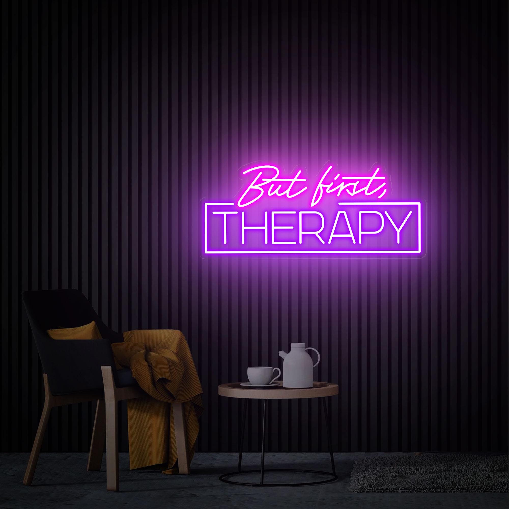 But First Therapy Neon Sign Med Spa Salon Wall Decor Custom IV Therapy Neon Sign IV Drip Led Light Custom Business Logo Sign Therapy Room