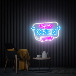 We Are Open Neon Sign, Open Led Light Sign Dimmable, Custom Neon Sign for Business, Bar Pub Wall Art Open Sign, Store Shop Open Wall Decor