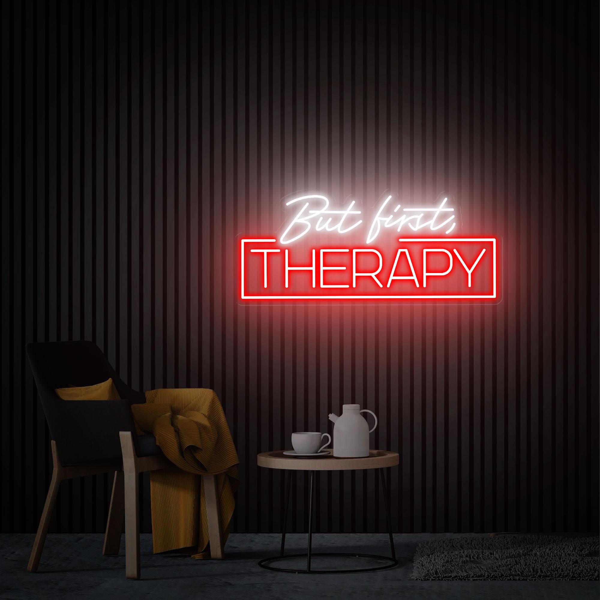 But First Therapy Neon Sign Med Spa Salon Wall Decor Custom IV Therapy Neon Sign IV Drip Led Light Custom Business Logo Sign Therapy Room