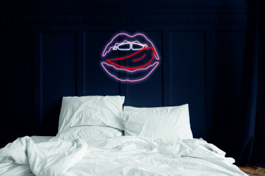 Tongue And Lips Neon Sign, Wall Kiss Neon Sign, Sexy Led Sign