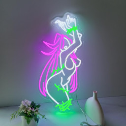 Girl Neon Sign Girl Trapped by Thorns Neon Light, Crazy Party Led Light, Customize Neon Signs, Neon Bar Sign Neon Wall Art Bedroom Neon Sign