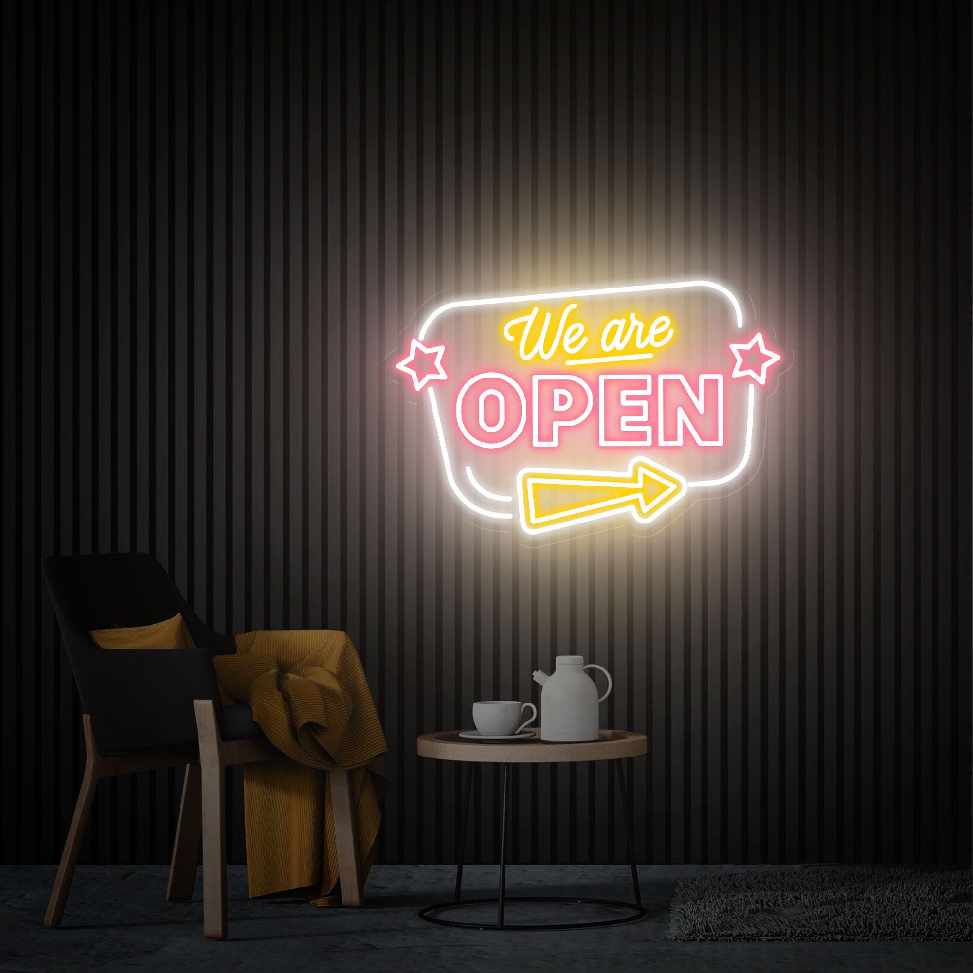 We Are Open Neon Sign, Open Led Light Sign Dimmable, Custom Neon Sign for Business, Bar Pub Wall Art Open Sign, Store Shop Open Wall Decor