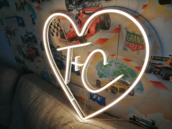 Custom Initials In Heart Neon Sign, Wedding Heart Initials Neon Sign, Love Heart Initials Neon Sign, Wedding Neon Sign, Gift Wedding Neon