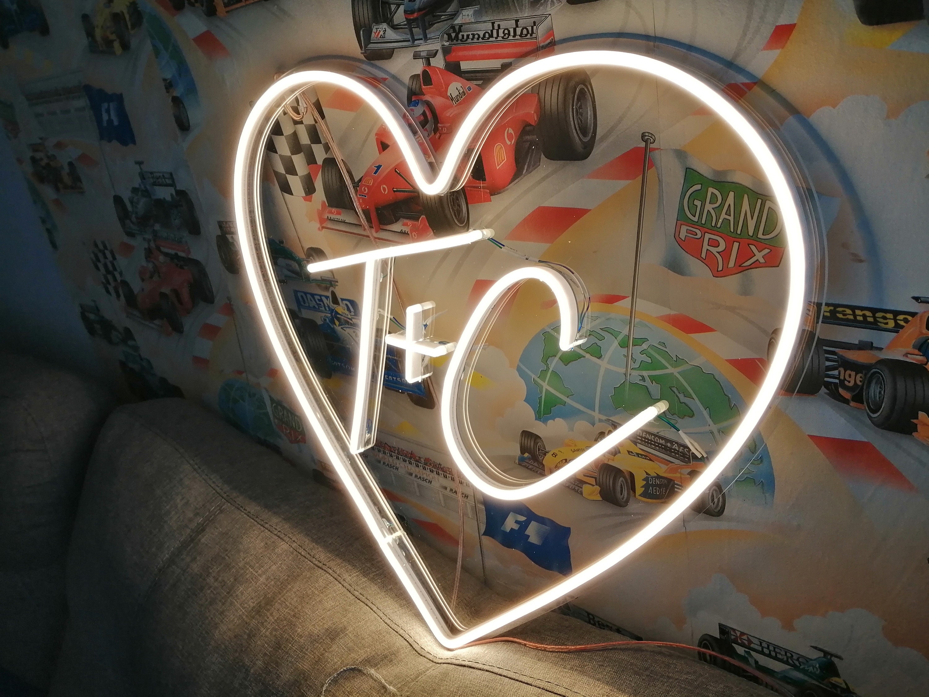 Custom Initials In Heart Neon Sign, Wedding Heart Initials Neon Sign, Love Heart Initials Neon Sign, Wedding Neon Sign, Gift Wedding Neon