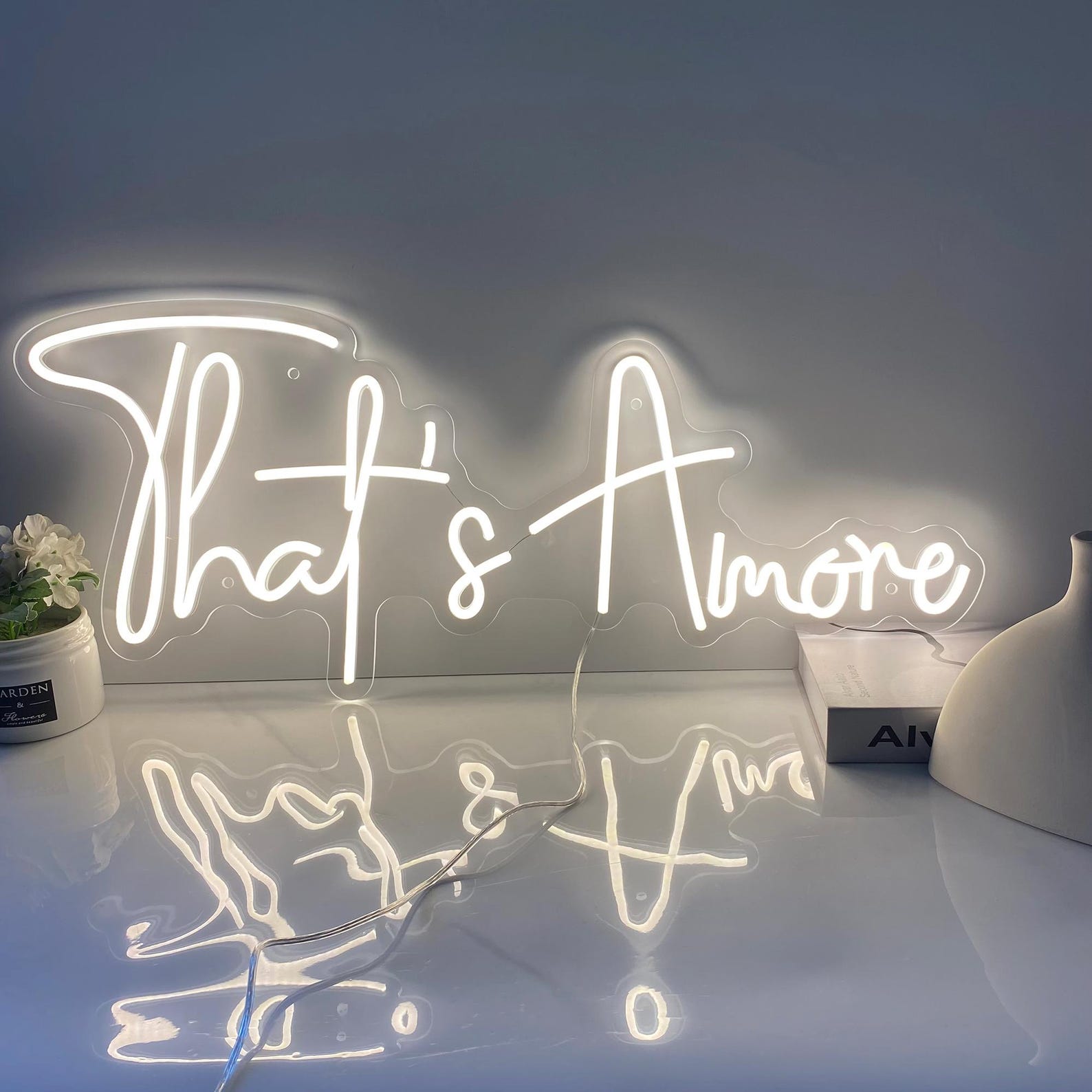That's Amore Neon Sign, Wedding Wall Decor, Gift for Couple, Custom Wedding Neon Sign Led Light,Party Decor for Wedding, Engagement Wall Art