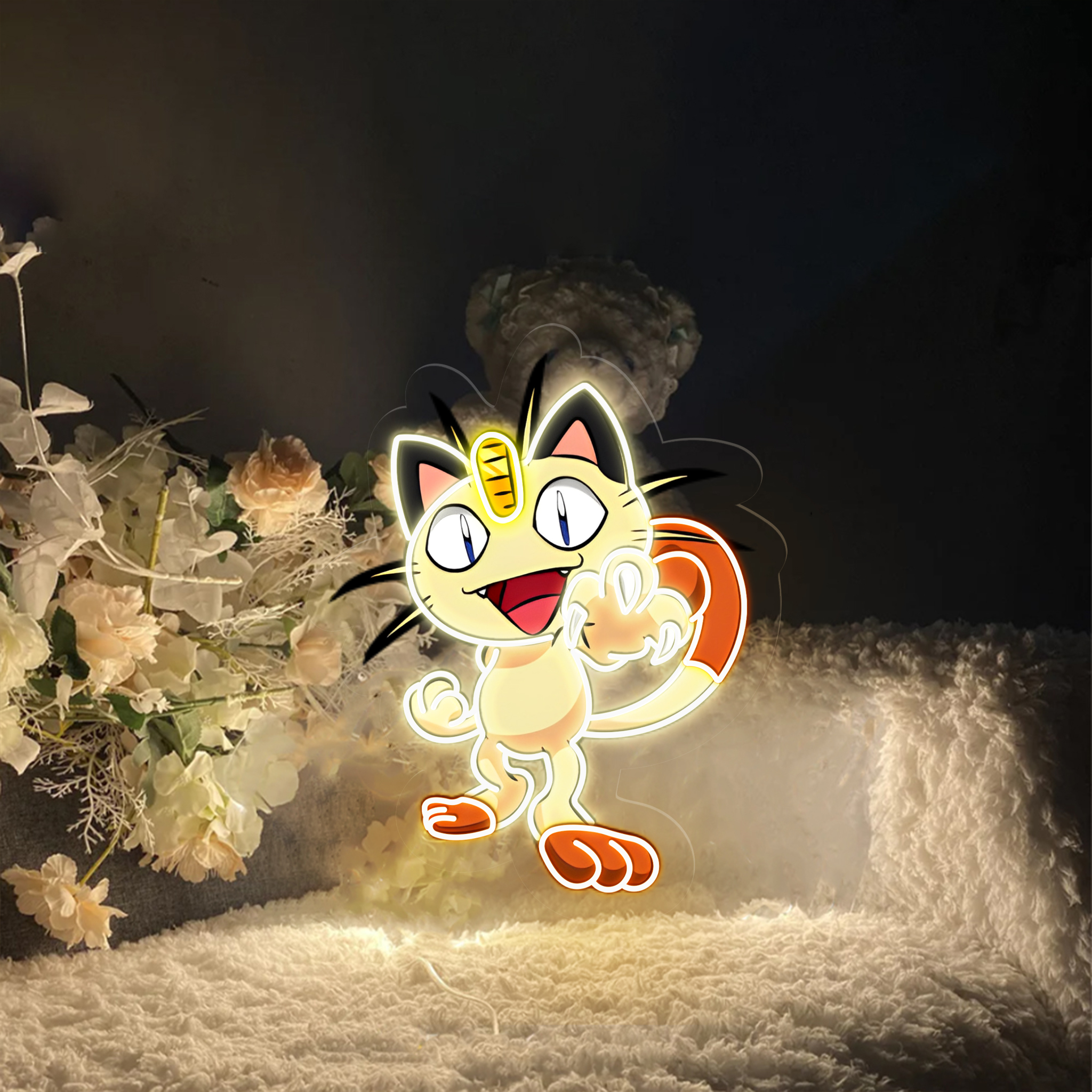 Pokemon Meowth UV Signs Kids Room Decor