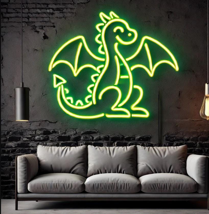 Dragon neon sign, Dragon Head Neon, Dragon Shape Neon Sign, Year of The Dragon Sign, Dragon Wall Decor Sign