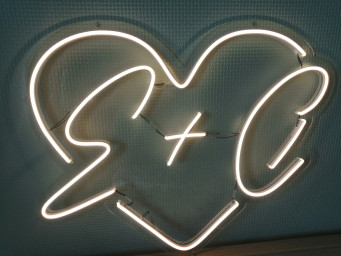 Wedding Heart Initials Neon Sign, Love Heart Initials Neon Sign, Custom Initials In Heart Neon Sign, Wedding Neon Sign, Gift Wedding Neon