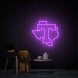 Tarleton State University Texans T LED Neon Sign, Custom Neon Sign, Holiday Party Bar Wall Decor Dorm Room Personalized Gift Graduation Gift