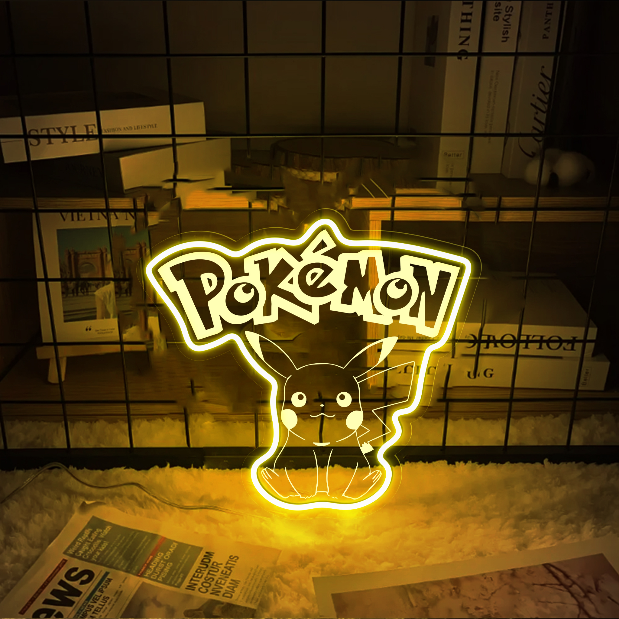 Pikachu Laser Signs Pokemon Wall Art