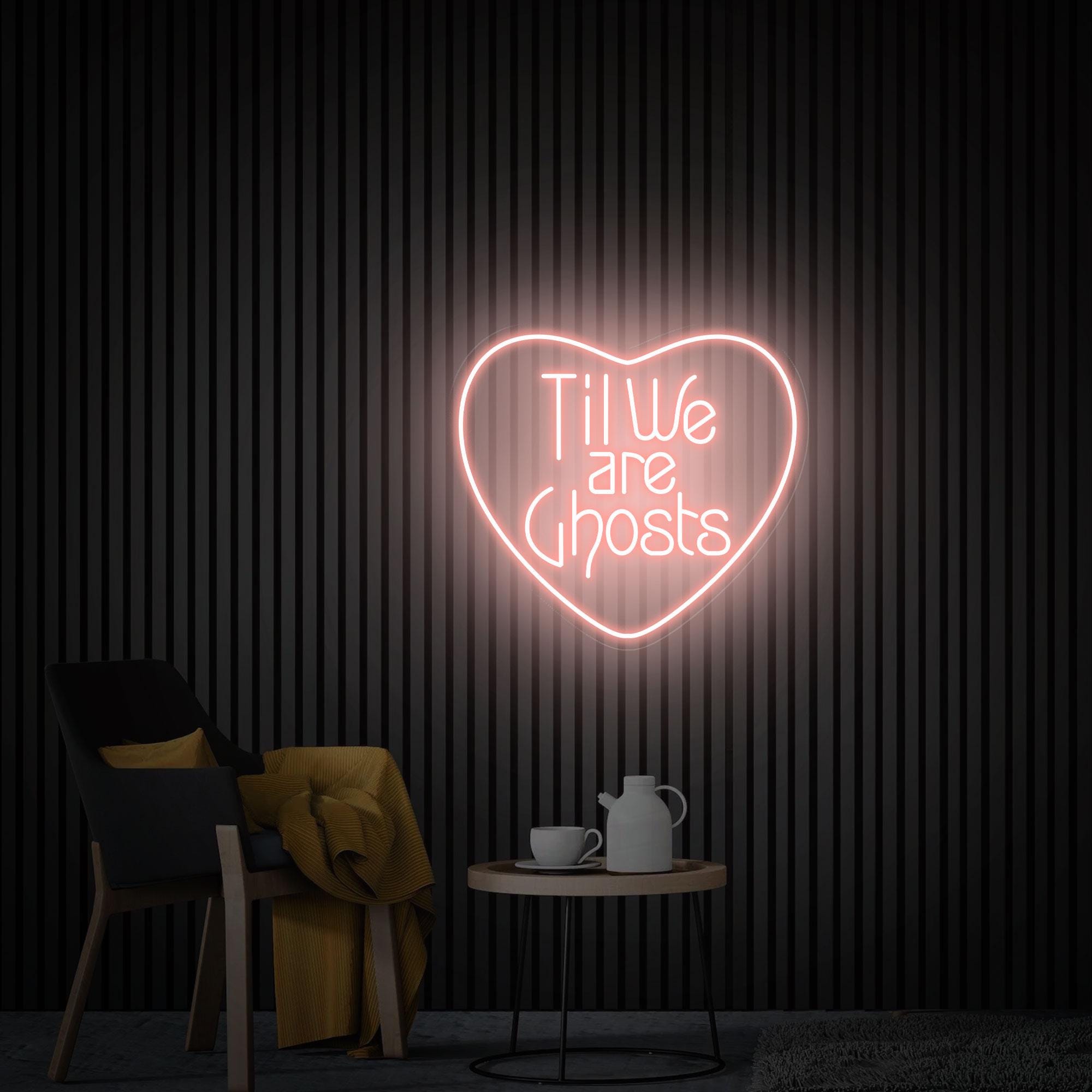 Til We Are Ghost Neon Sign, Love Led Sign Wedding Neon Sign, Gothic Home Decor, Wedding Backdrop Decor, Til We Are Ghost LED Decor