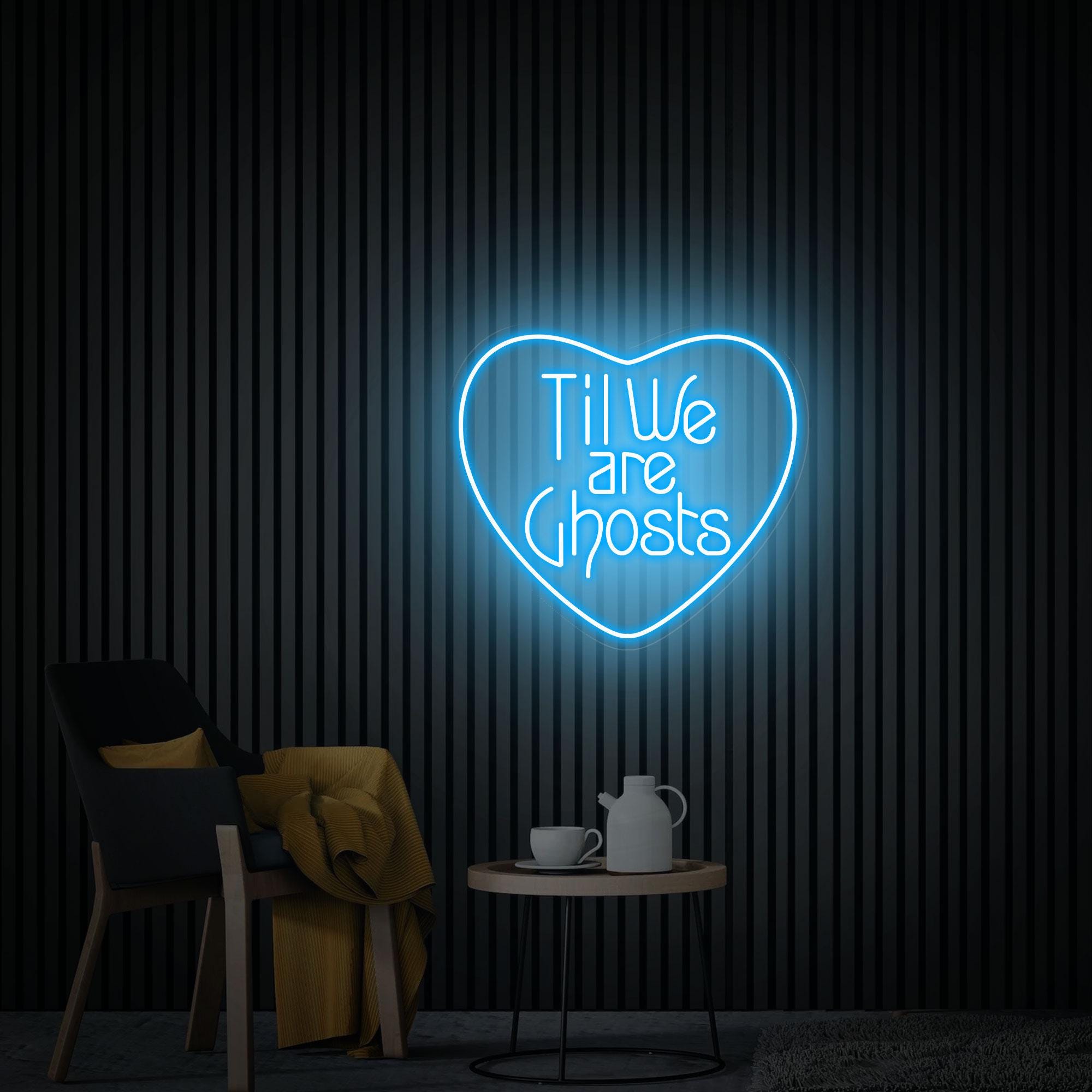 Til We Are Ghost Neon Sign, Love Led Sign Wedding Neon Sign, Gothic Home Decor, Wedding Backdrop Decor, Til We Are Ghost LED Decor