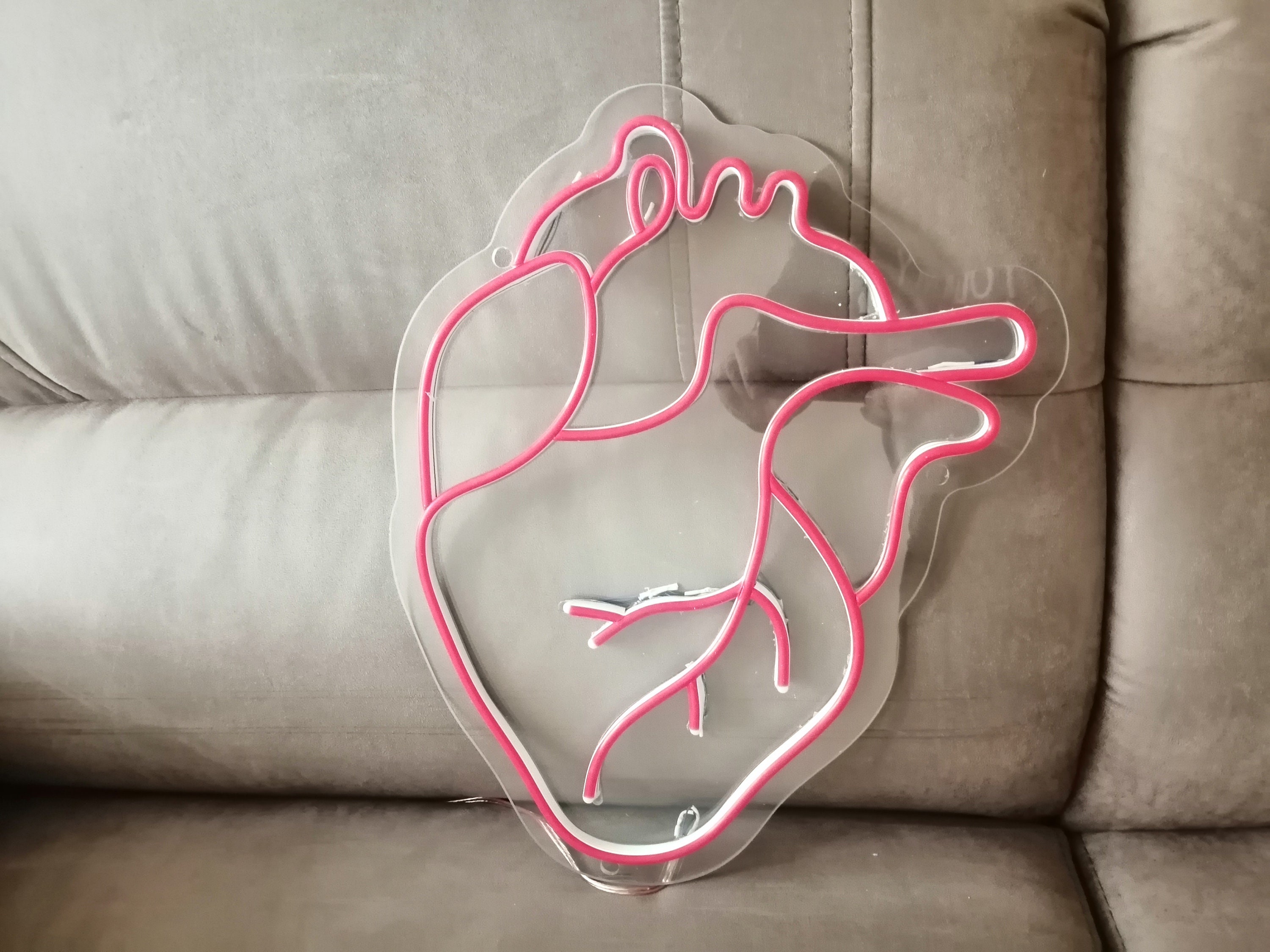Neon Sign Led Neon Heart, Human Heart Neon Sign, Neon Sign For Home Decor, Wall Decor Neon Sign