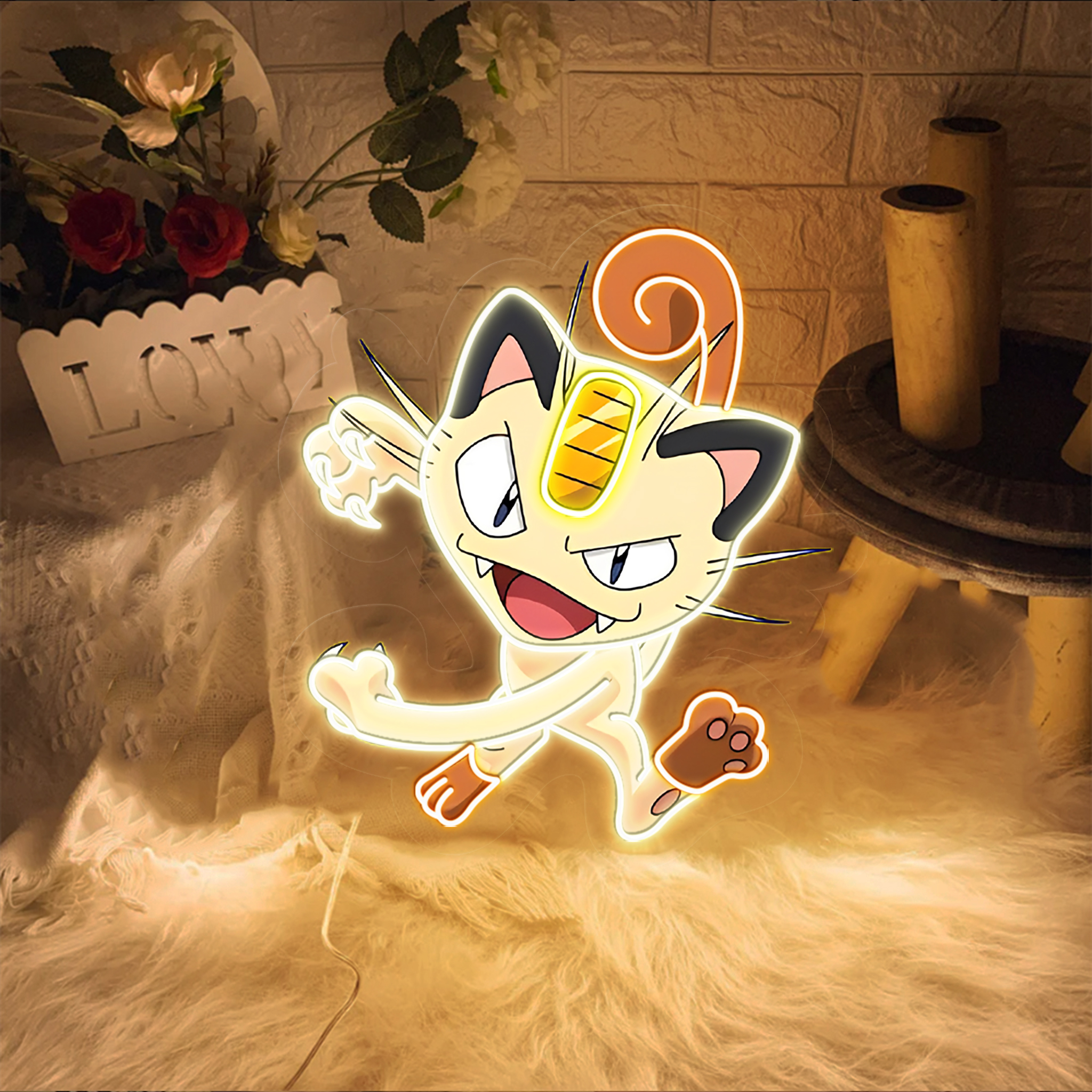 Meowth Pokemon UV Signs Kids Room Decor
