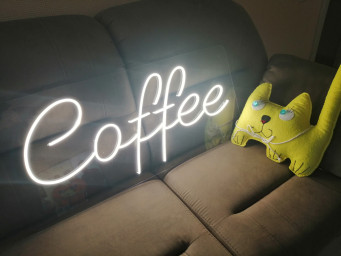 Coffee Neon Sign, Custom Coffee Neon Sign, Neon Coffee Lettering, Coffee Bar Decor, Glowing Inscription, Neon Sign In The Bar, Bar Decor