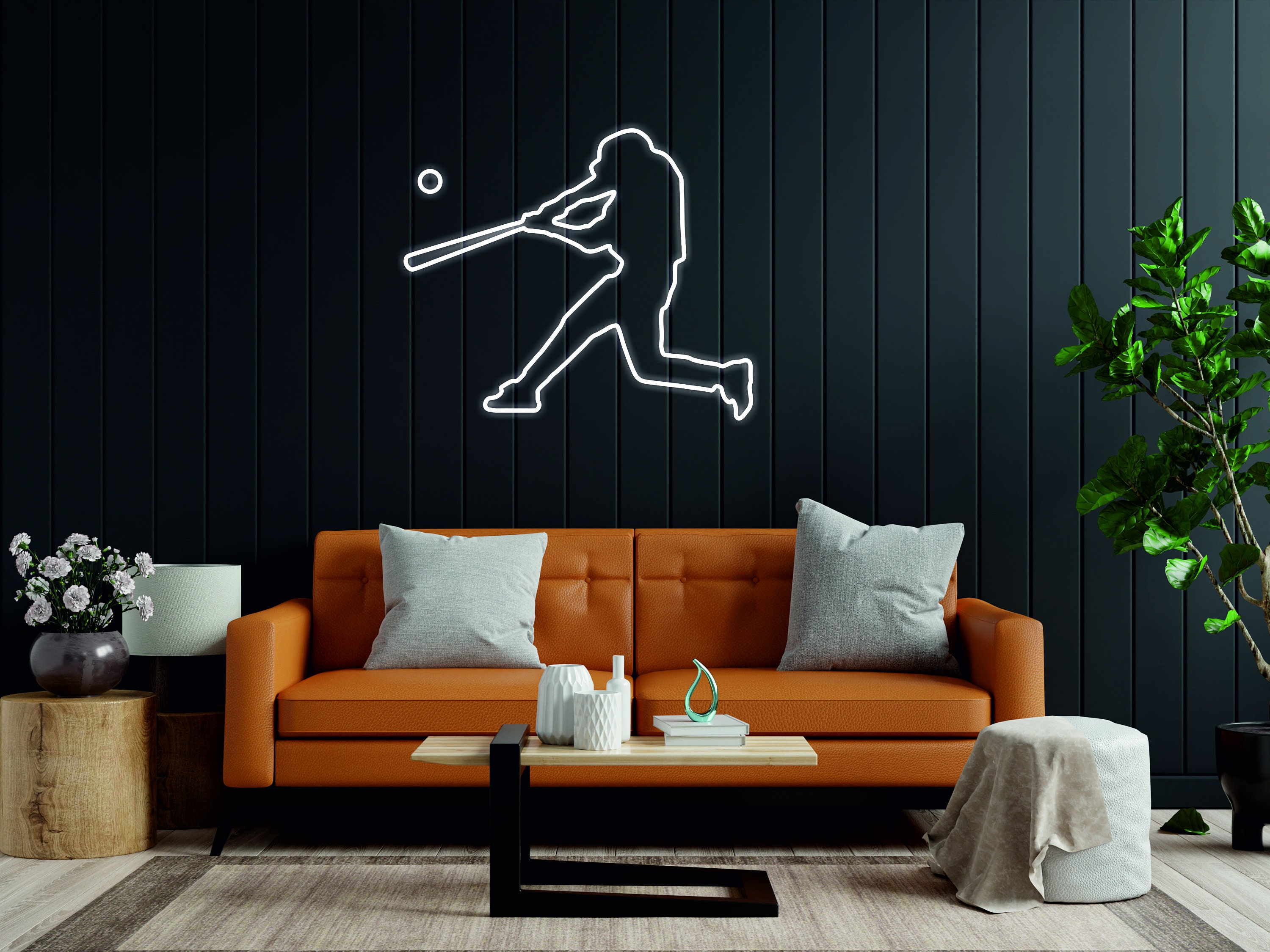 Baseball Player Neon Sign, Gaming Room Neon Sign, Player Neon Sign, Sport Neon LED Decor