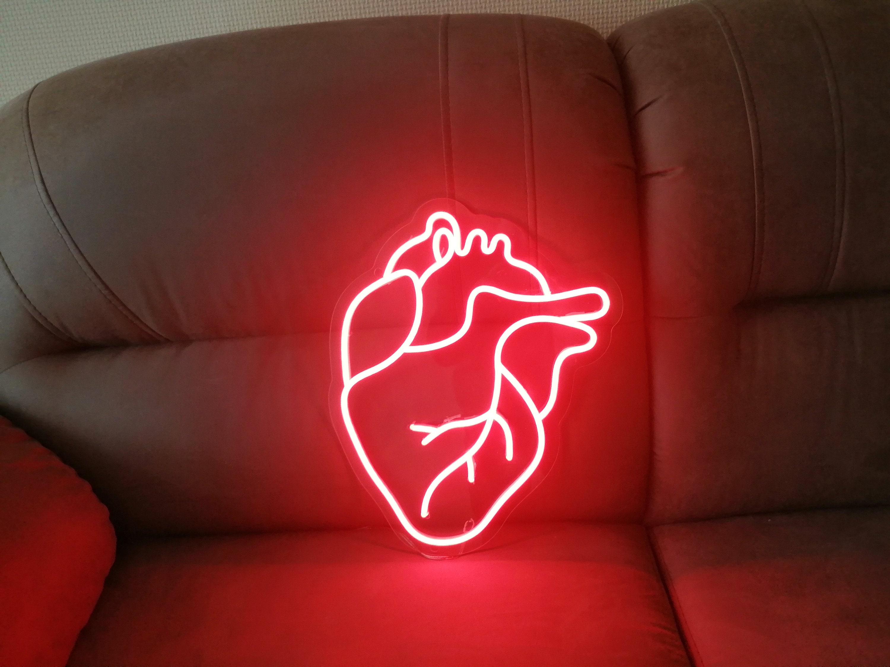Neon Sign Led Neon Heart, Human Heart Neon Sign, Neon Sign For Home Decor, Wall Decor Neon Sign