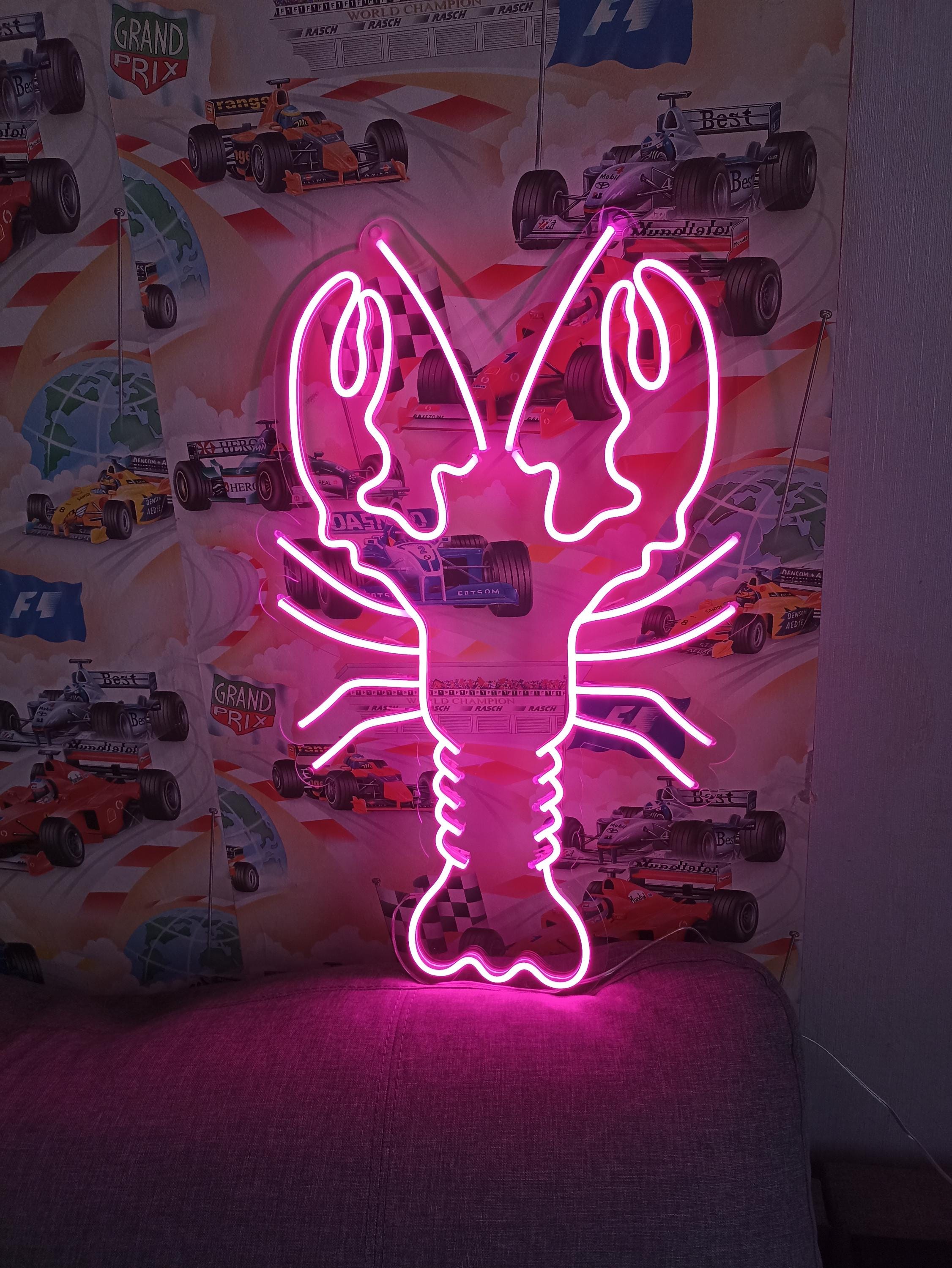 Crayfish Neon Sign, Lobster Neon Sign, Neon Seafood Sign, Lobster Light Sign, Seafood Neon Light, Crawfish Led Sign, Neon Sign For Seafood