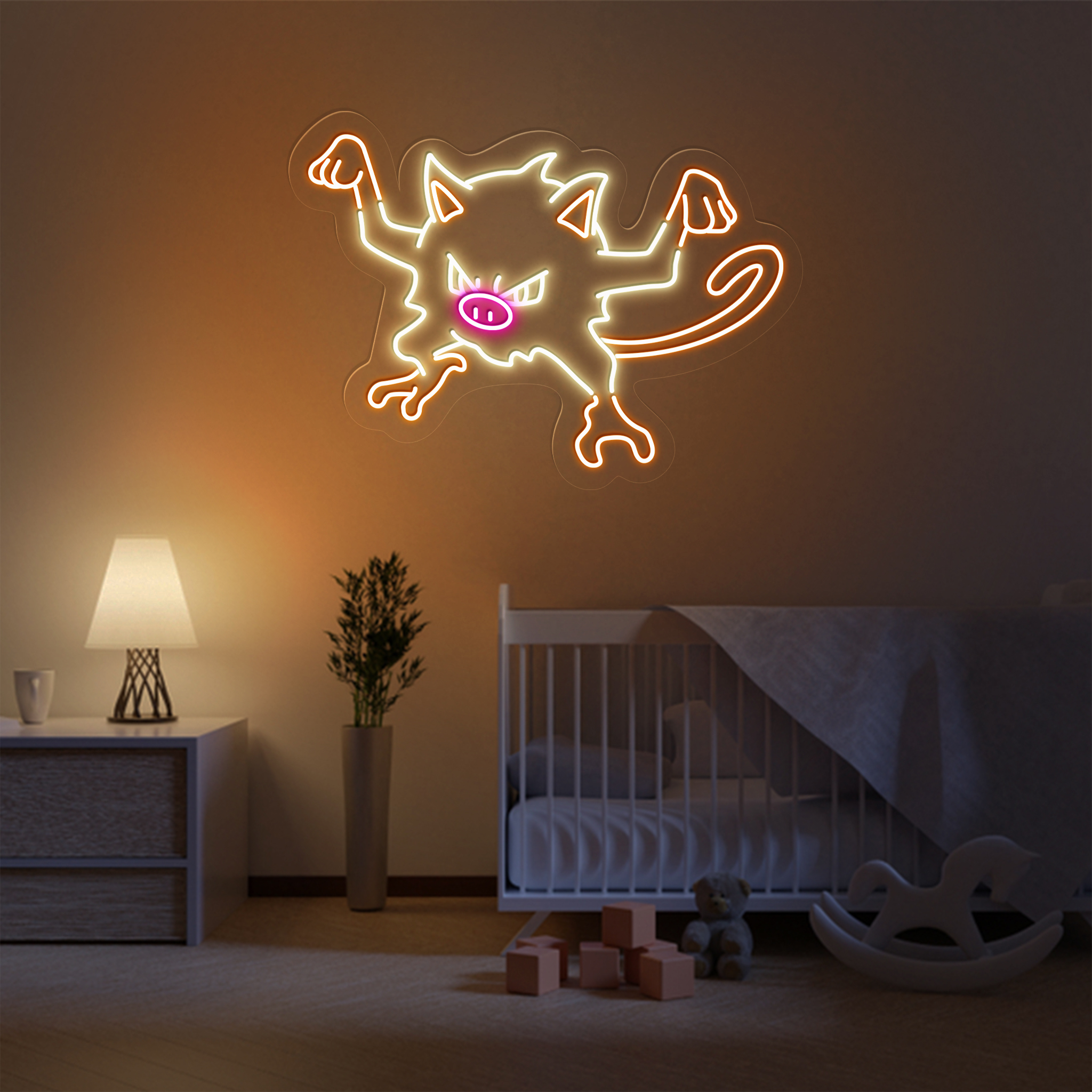 Pokemon Mankey Neon Signs