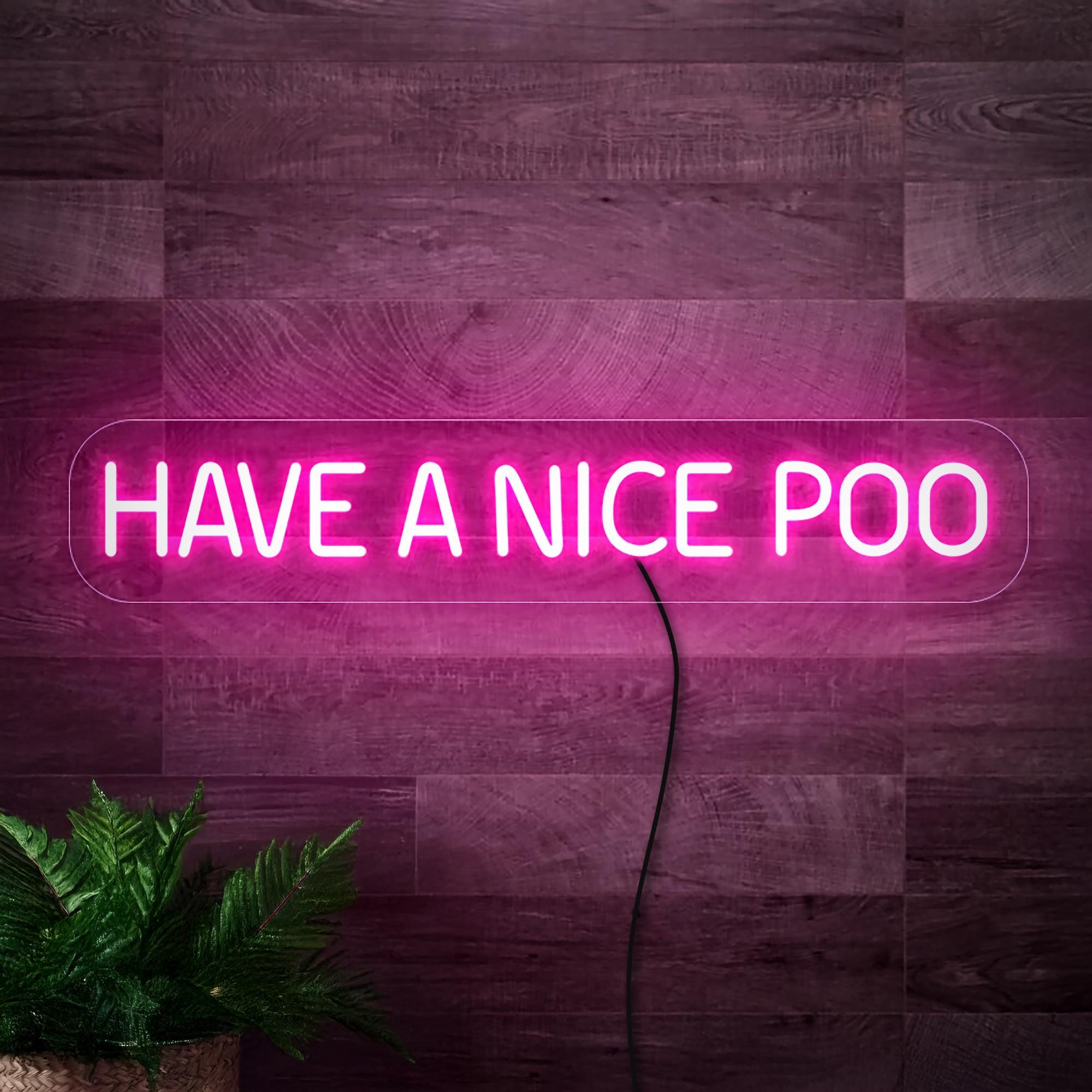 Have A Nice Poo Neon Sign, Toilet Neon Sign, Funny Bathroom Sign, Funny Quote Led Sign, Bathroom Wall Art Decor, Toilet Wall Art Decor
