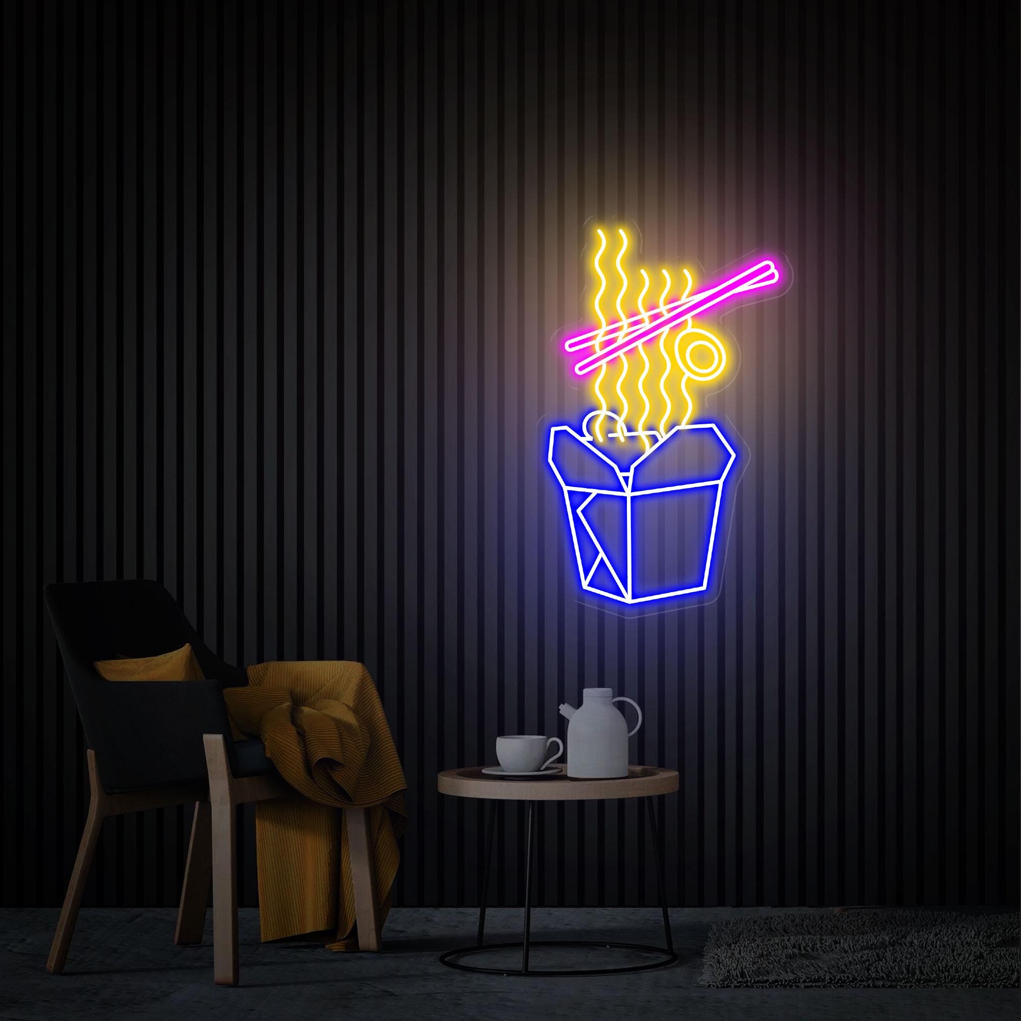 Takeaway Ramen Neon Sign, Japanese Noodles Led Sign, Food Wall Decor, Custom Neon Sign, Kitchen Decor Ramen Wall Art, Takeaway Noodles Sign