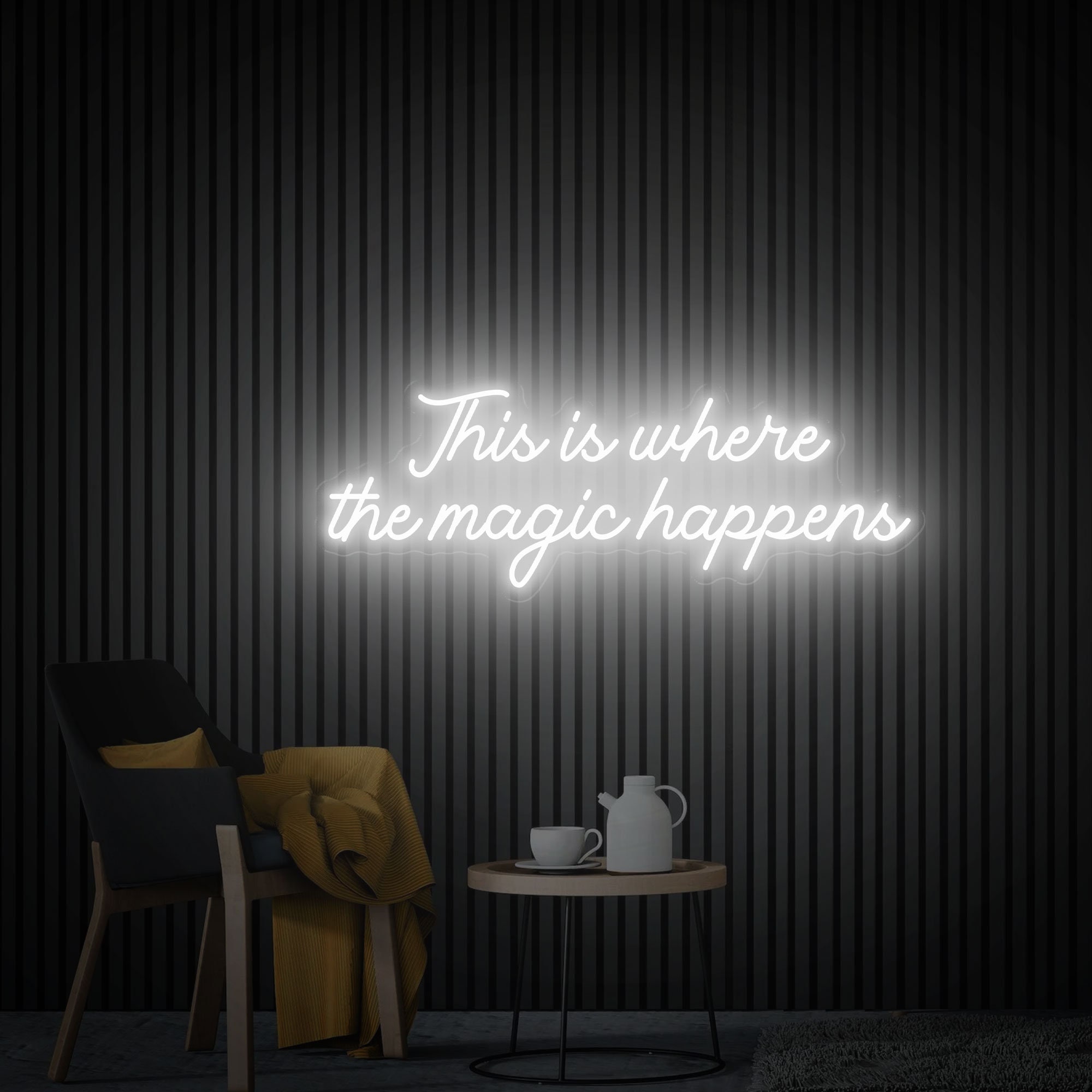 This is Where the Magic Happens Neon Sign, Aesthetic Wall Decor, Bedroom Neon Decor, Beauty Salon Decor, Custom Neon Sign Personalized Gifts