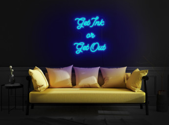 Get Ink Or Get Out Neon Sign, Tattoo Studio Neon Sign, Beauty Salon Neon Sign, Tattoo Artist Gift, Tattoo Studio Decor