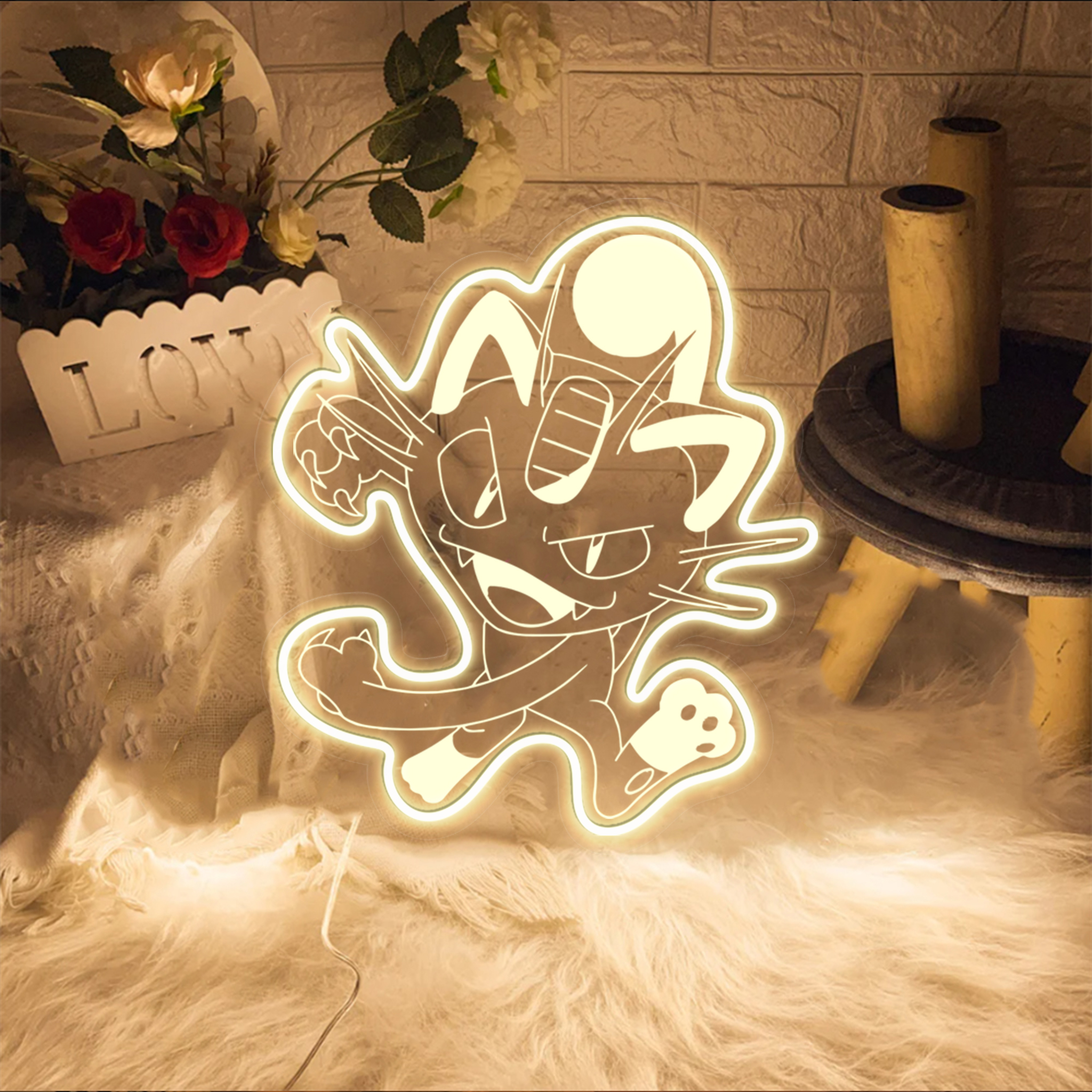Meowth Pokemon Laser Signs Kids Room Decor