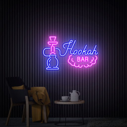 Hookah Smoke Bar Neon Sign Hookah Led Sign Custom Hookah Shop Decoration Neon Bar Sign Smoker Birthday Personalized Gift for Him