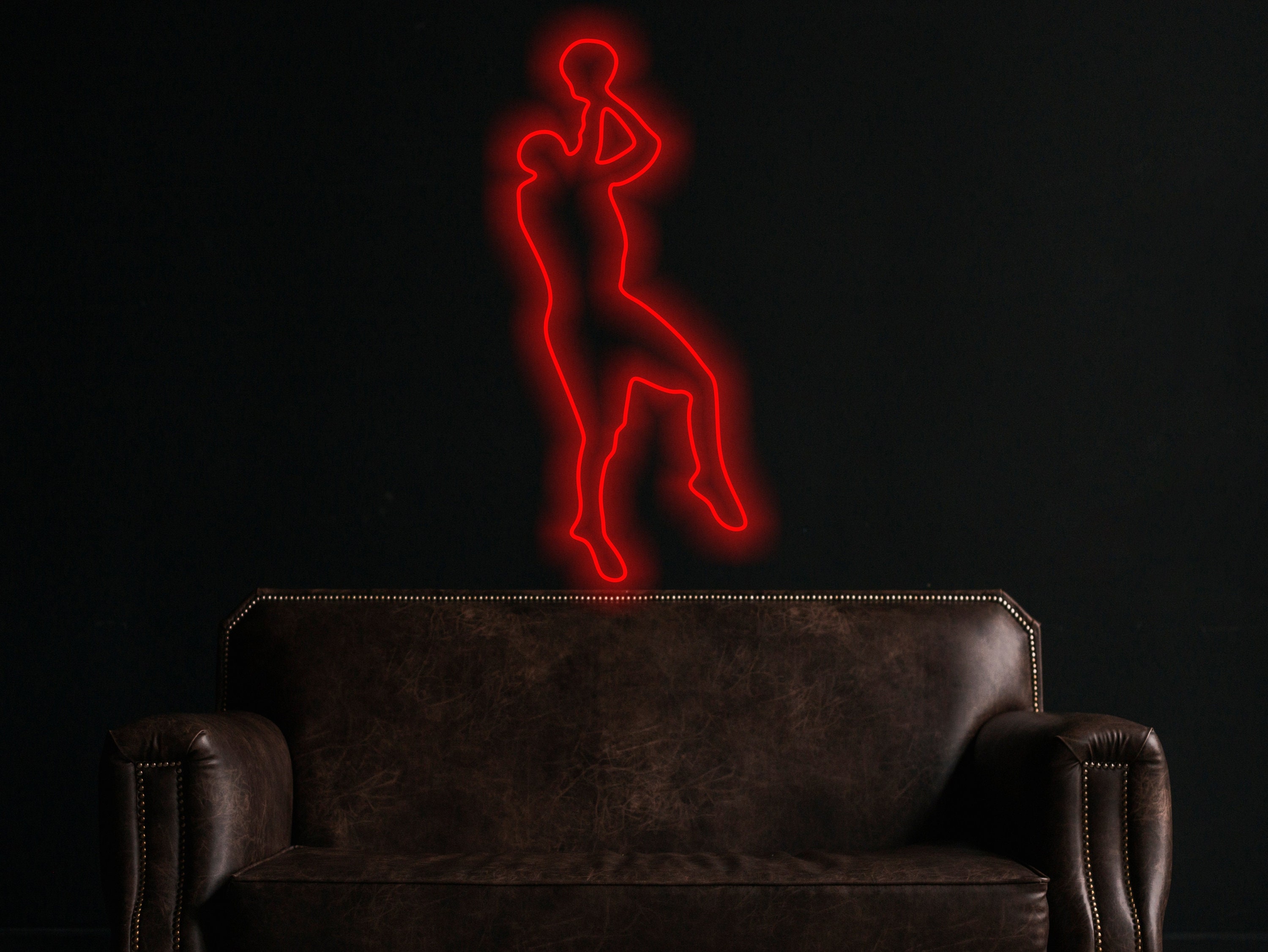 Basketball Player Neon Sign, Neon Dunking Basketball Player, Basketball Player In Mid-Air Neon Sign, Energy Neon Signs For Basketball Lovers