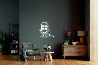 Microphone Sign - Led Neon Light Sign For Music Studio, Recording Light Lamp, Streamer Led Gift