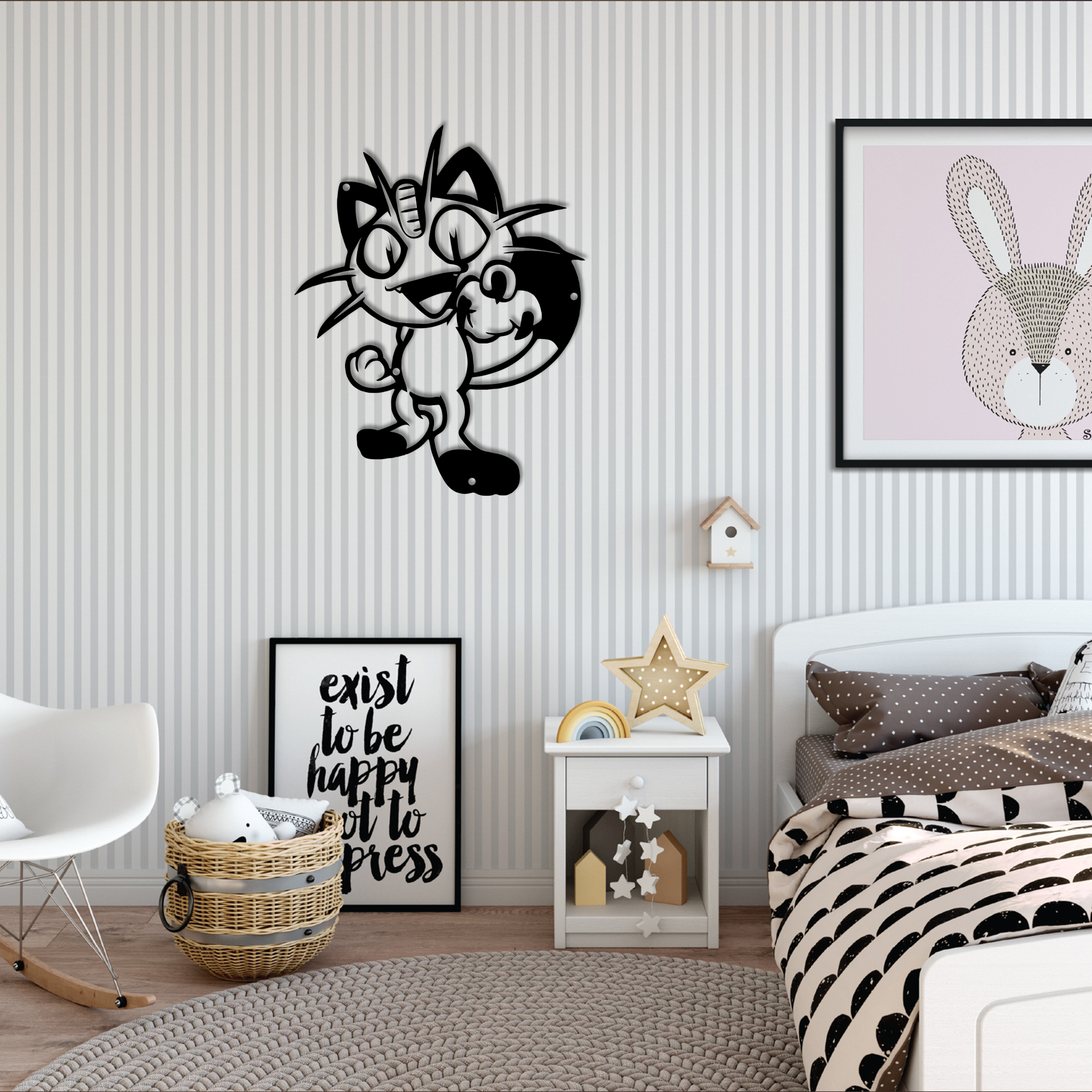 Pokemon Meowth Metal Signs Kids Room Decor