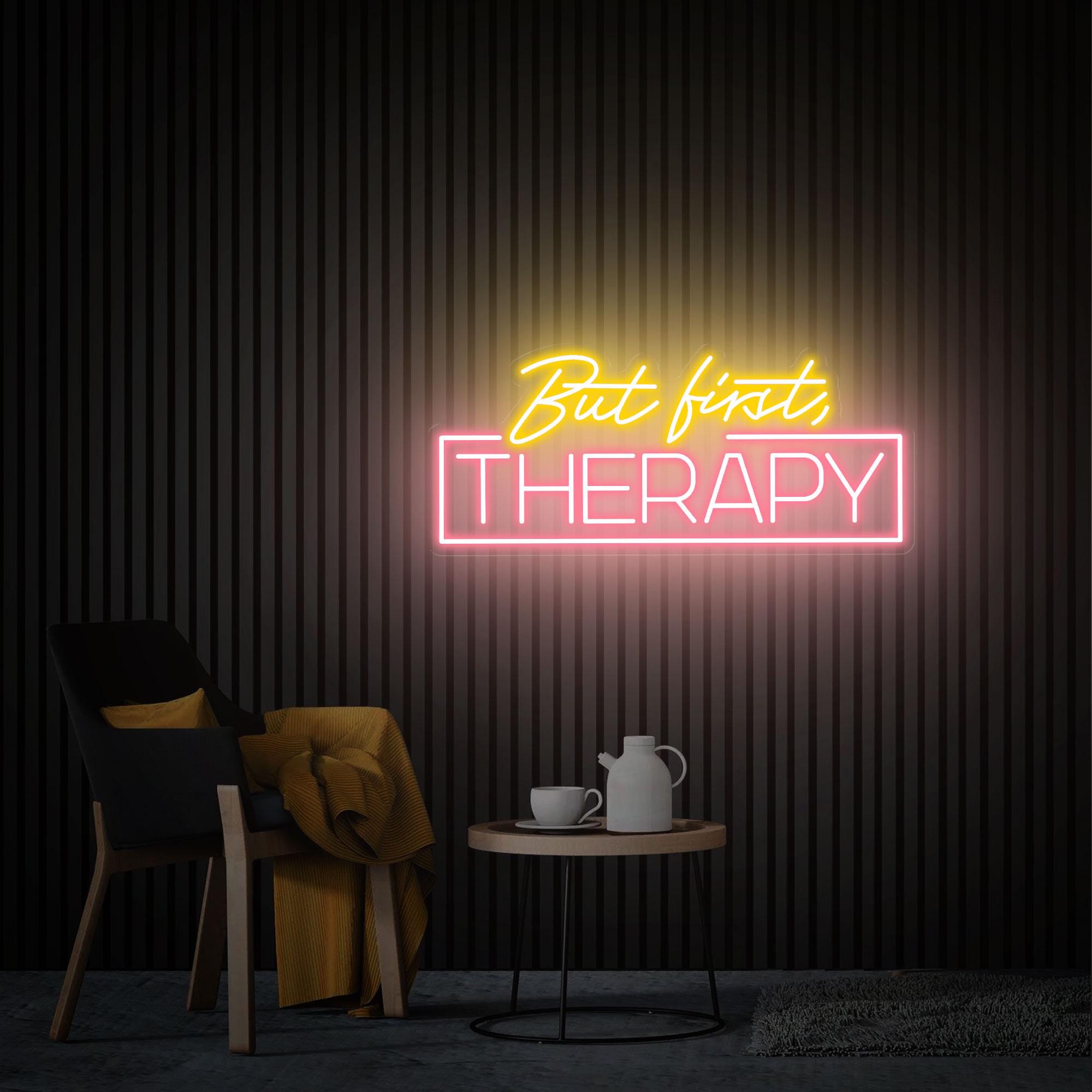 But First Therapy Neon Sign Med Spa Salon Wall Decor Custom IV Therapy Neon Sign IV Drip Led Light Custom Business Logo Sign Therapy Room