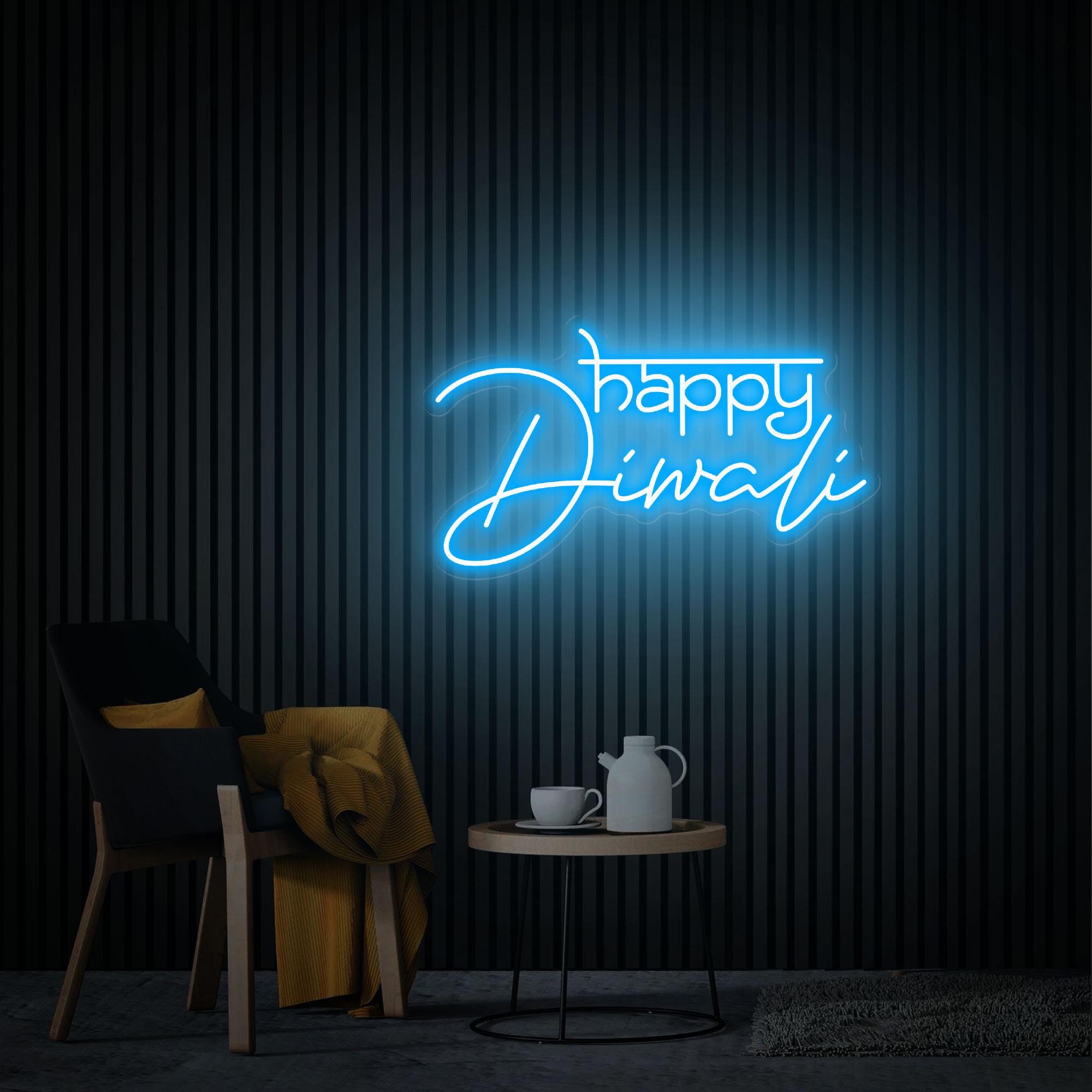 Happy Diwali Neon Sign, Diwali Neon Wall Art, Diya Diwali LED Lights, Hindu Festival Of Lights, Custom Neon Sign Shubh Diwali Festival Light